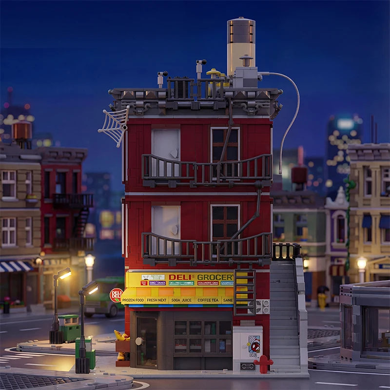 Spider Deli Apartment Building Blocks With 11 Figures Films Hero Classic City Modular Assembly 3559PCS
