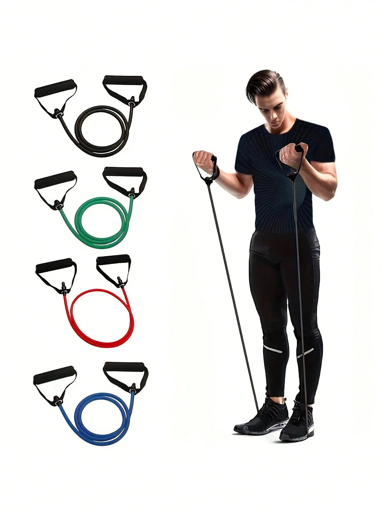 Adjustable Resistance Band with Handles for Home Workouts