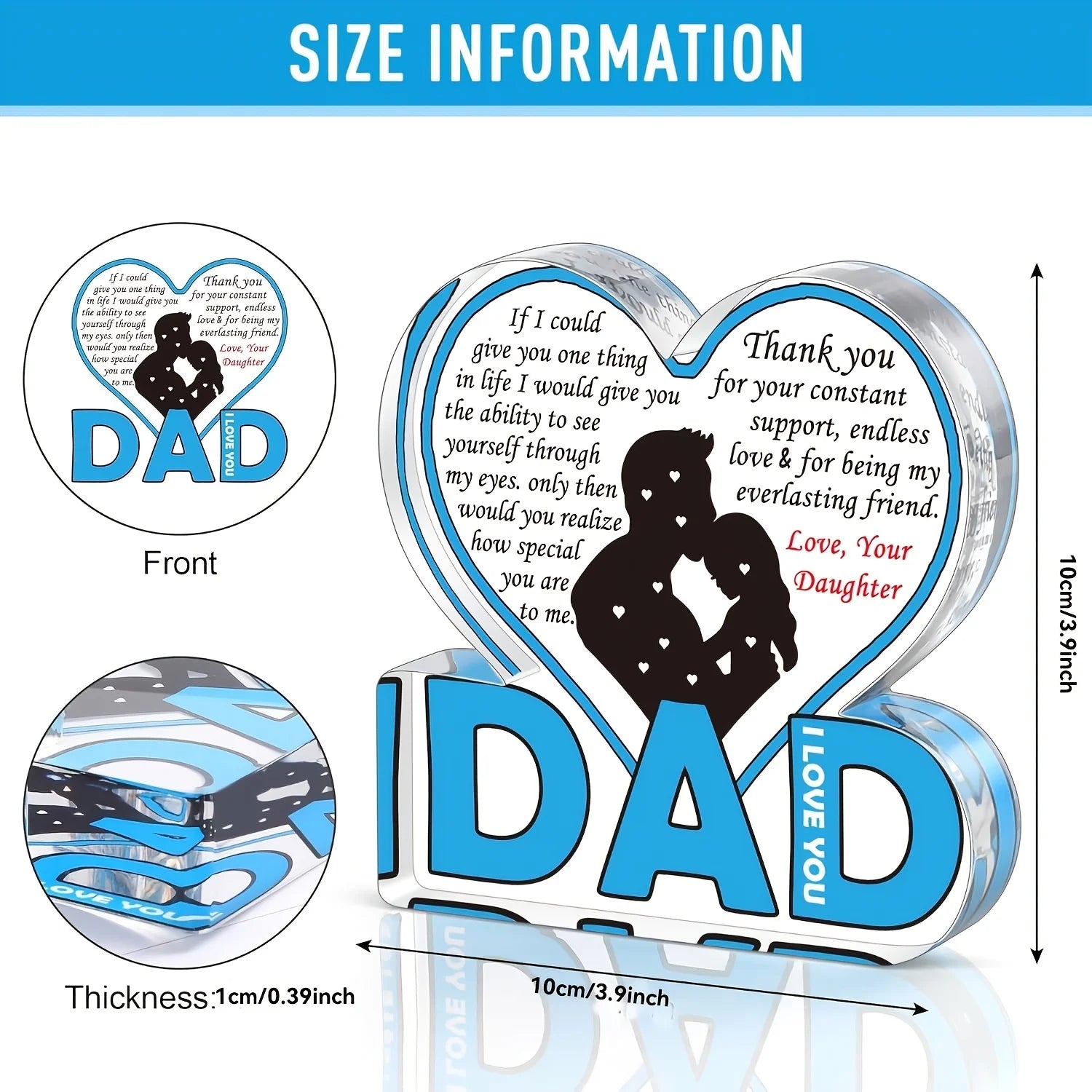 Dad Acrylic Plaque Gifts for Dad Christmas Gifts FromDaughter