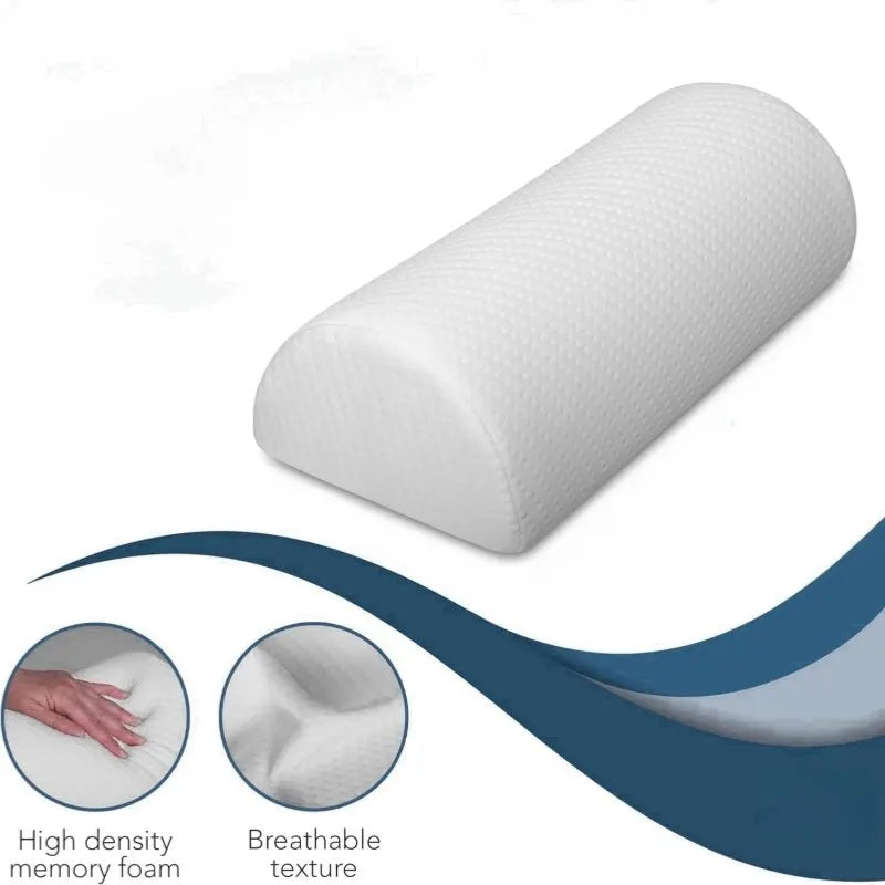Comfort Bolster Pillow for Legs Back and Head Memory Foam Cotton Cover Lumbar Support Pillow