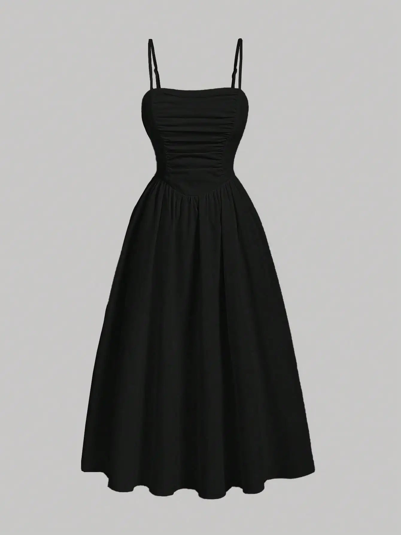 Elegant Floral Print Pleated Midi Slip Dress For Women Spring Summer