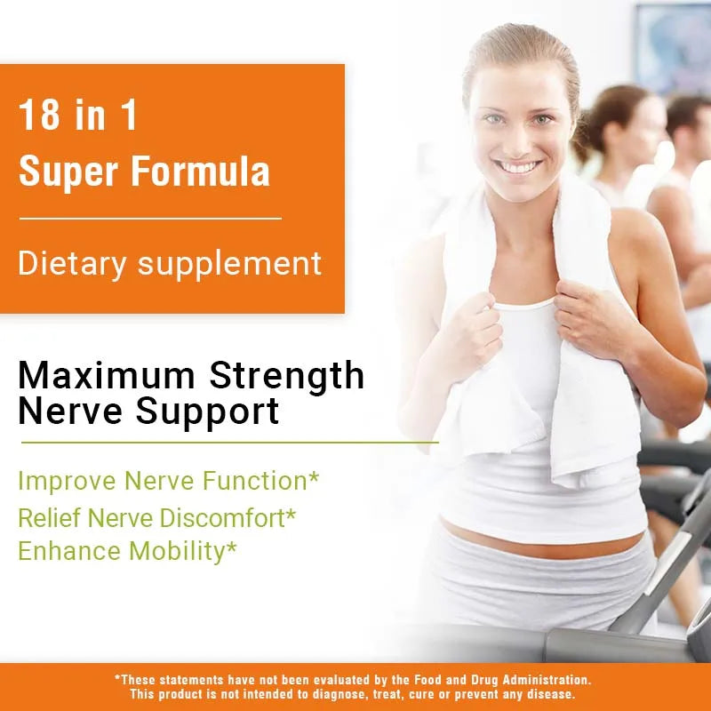 Neuropathy Support Supplement 600mg - Supports The Nervous System, Relieves Stress, Promotes Brain Function