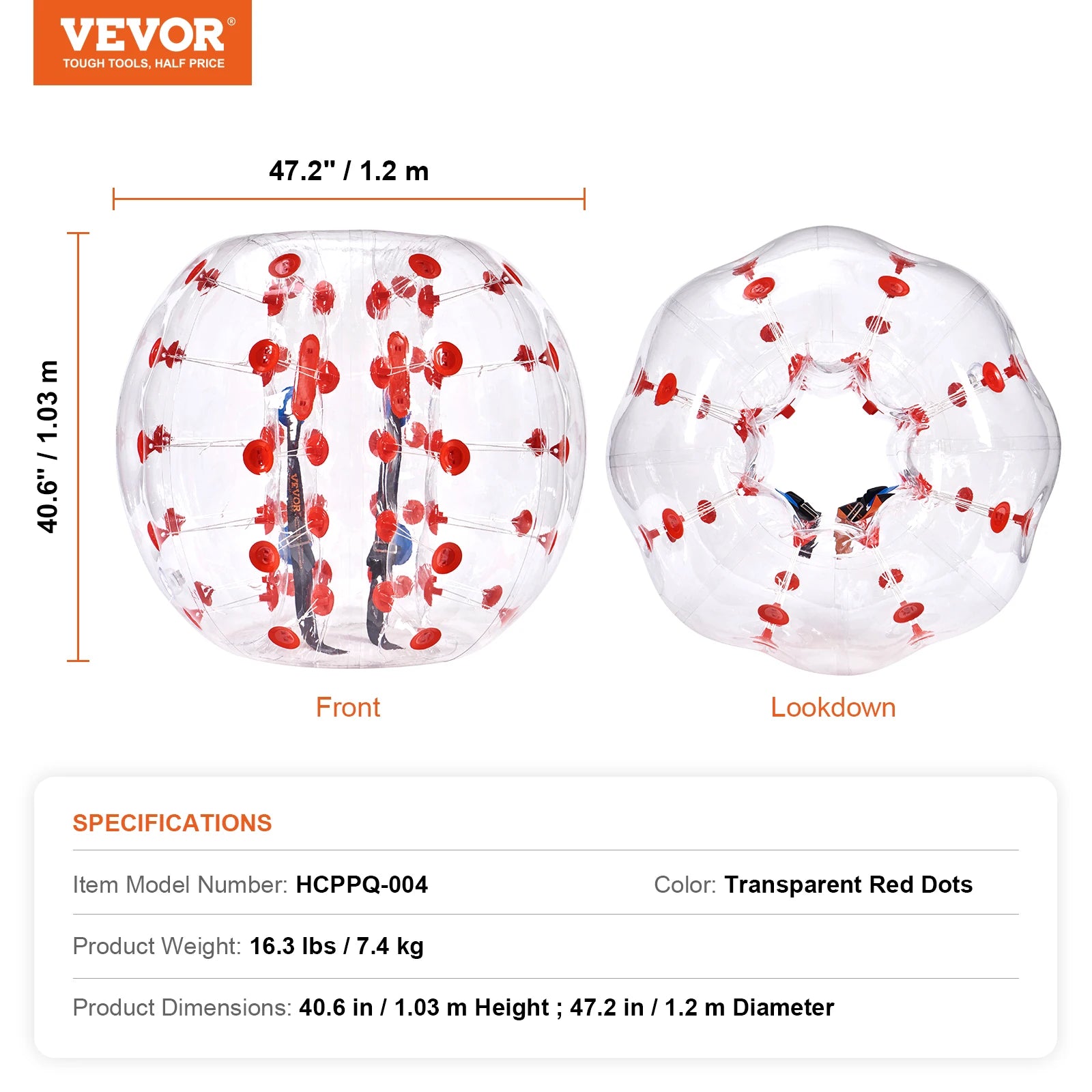 Inflatable Bumper Ball Body Sumo Zorb Balls for Teen & Adult 0.8mm PVC Bubble Balls Bumper Bopper Toys