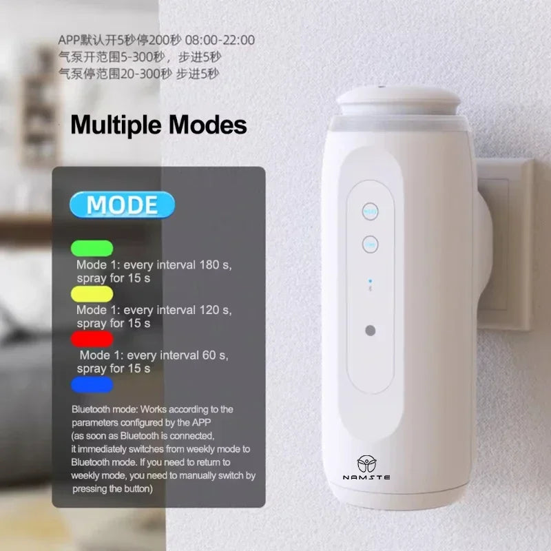 Portable Smart Diffuser 300m³ Bluetooth Socket Style Auto Night Light Aroma Oil Essential Oils