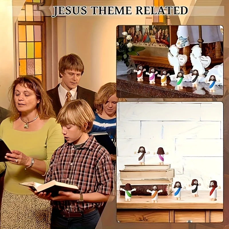 30pc mini Jesus statue & prayer card pack. "My Lord My God My Savior" keepsake. Christian Easter gifts.