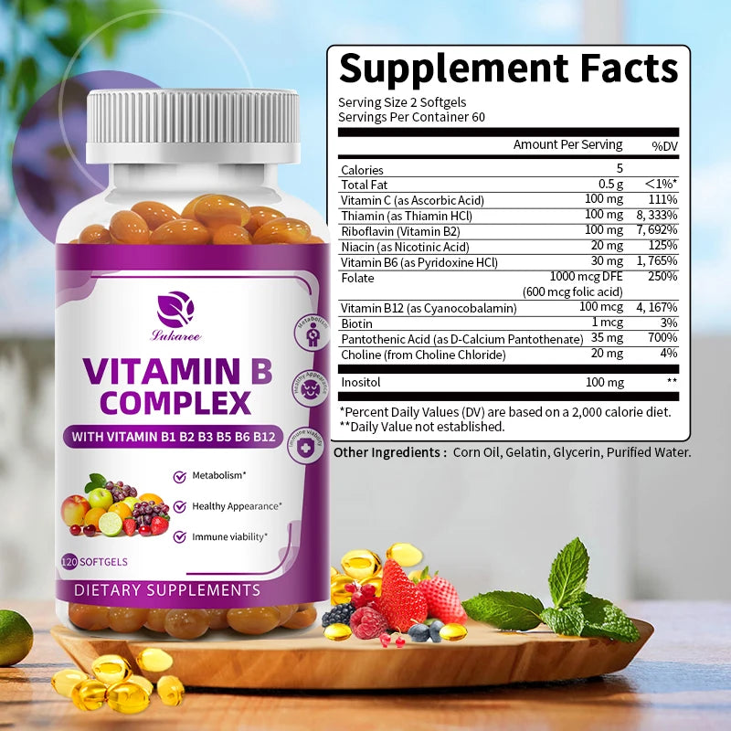 Vitamin B Complex Biotin & Folic Acid Super Promote Human Metabolism ,Energy, Nerve Blood