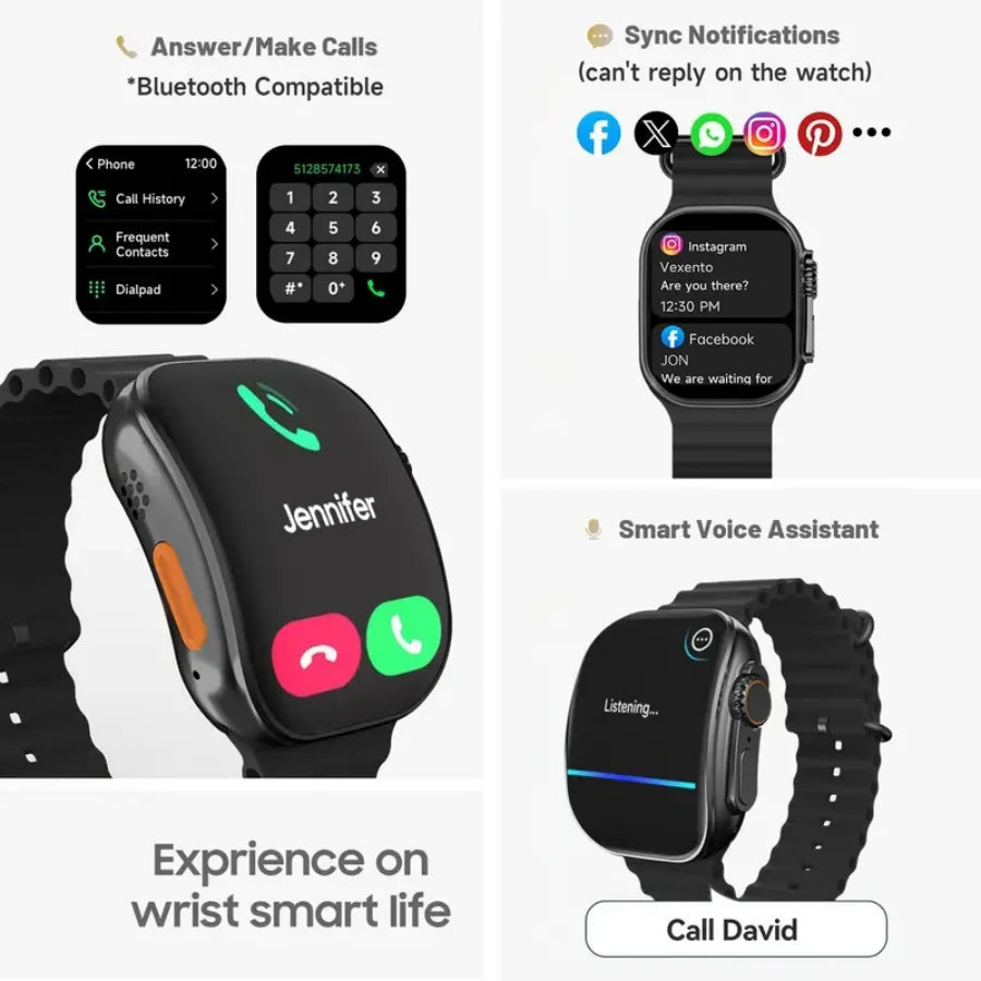 Smartwatch , IP67 Waterproof2.02" HD Fitness Watch with 100+ Sport Modes, Fitness Tracker Watch