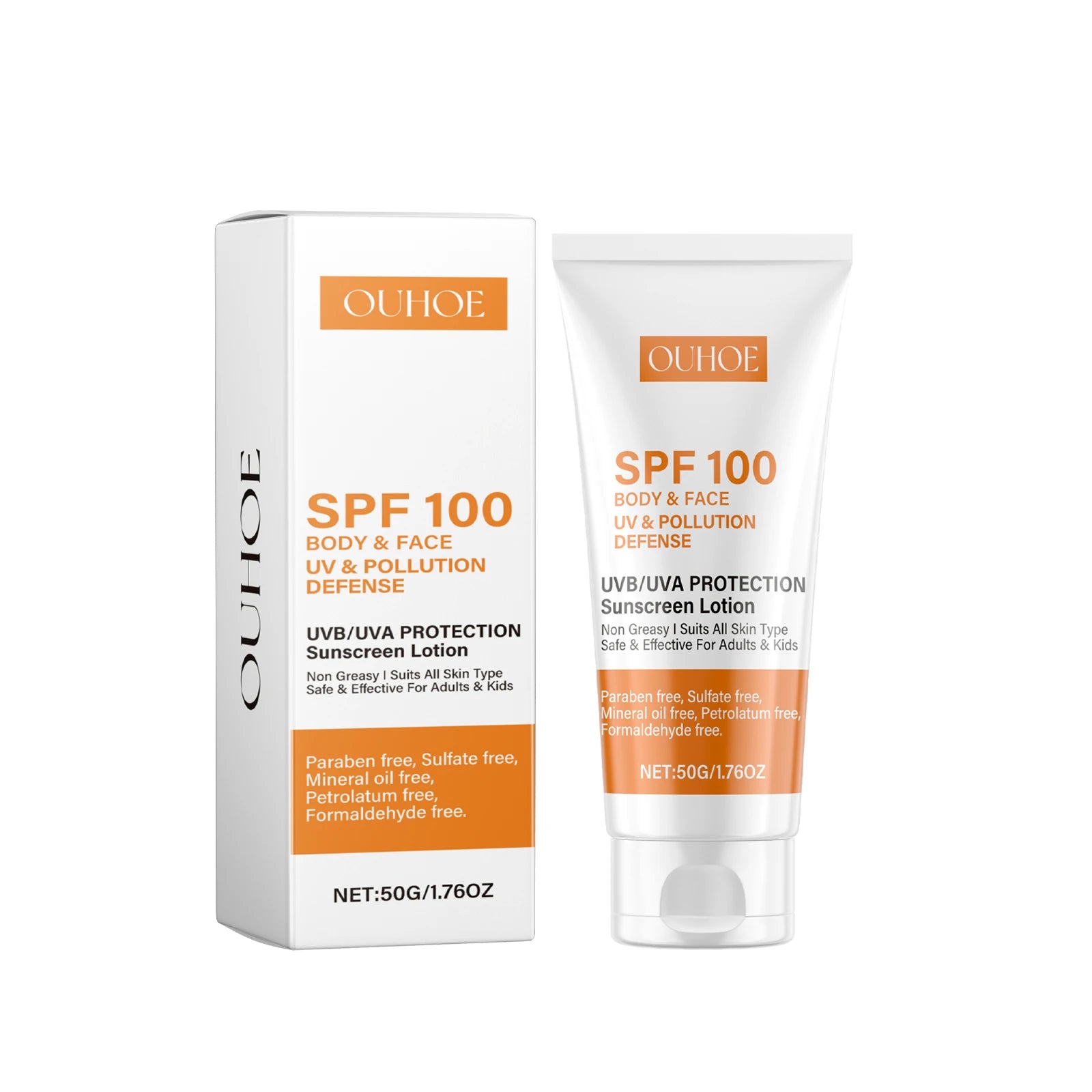 Spf 100 Body Sunblock Cream Gentle Moisturizing UV Protection Refreshing Oil Control Glowing Non-sticky