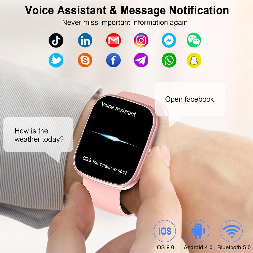 Smart Watch, 1.91" Smartwatch, IP68 Waterproof Fitness Tracker, 110+ Sport Modes