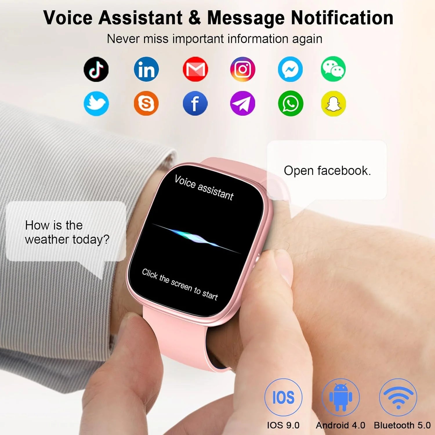 Smart Watch, 1.91" Smartwatch, IP68 Waterproof Fitness Tracker, 110+ Sport Modes