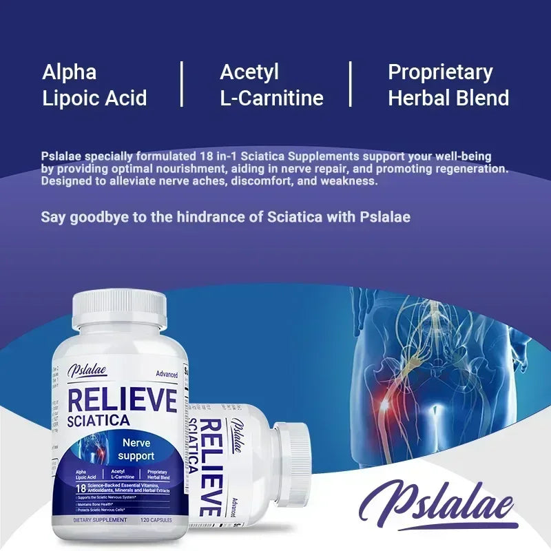 Relieve Sciatica Capsules - Contains B Vitamins  - 120pcs