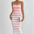 Striped Halls Bag Hip Dress Long Dress