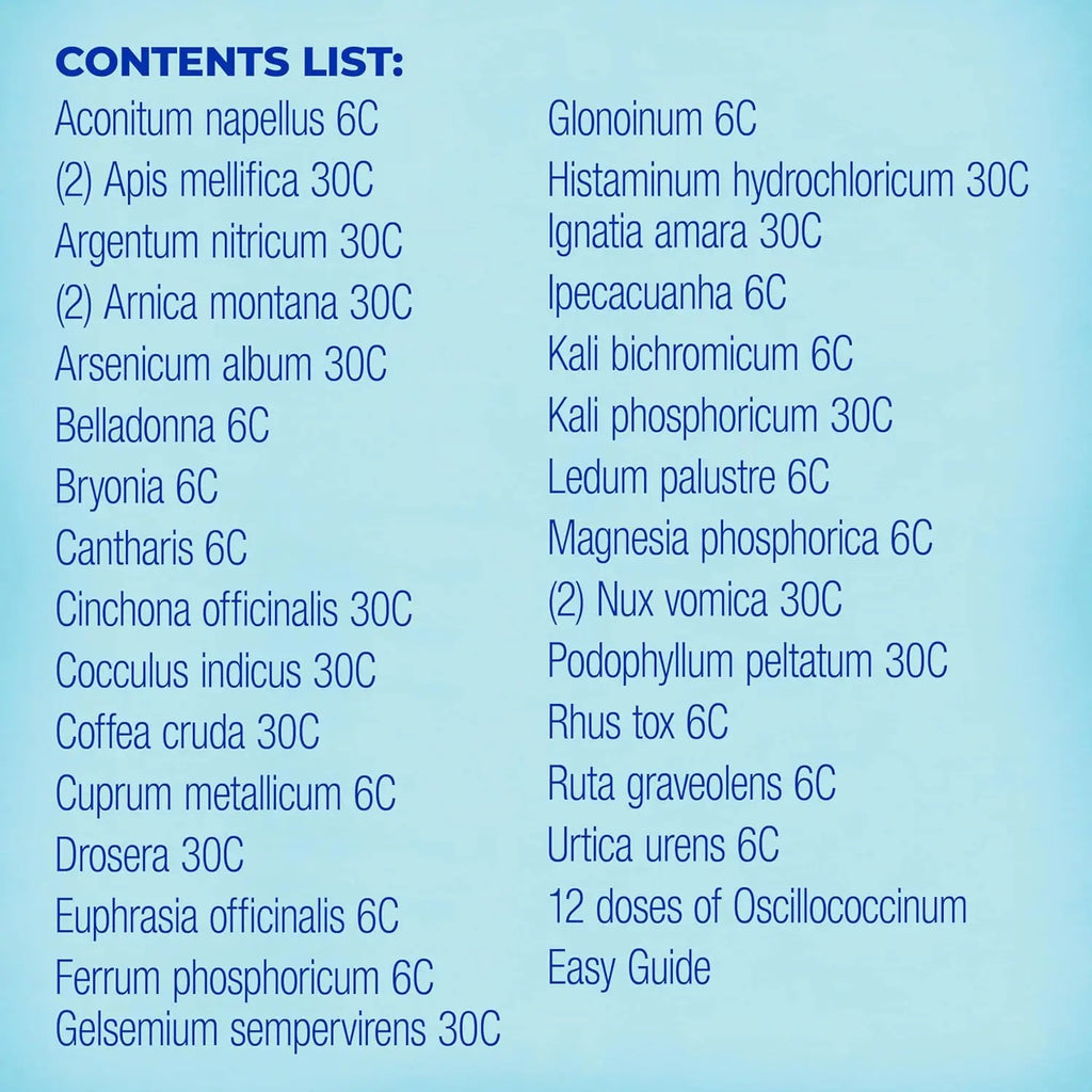 Travel First Aid Kit with 16 Homeopathic Medicines
