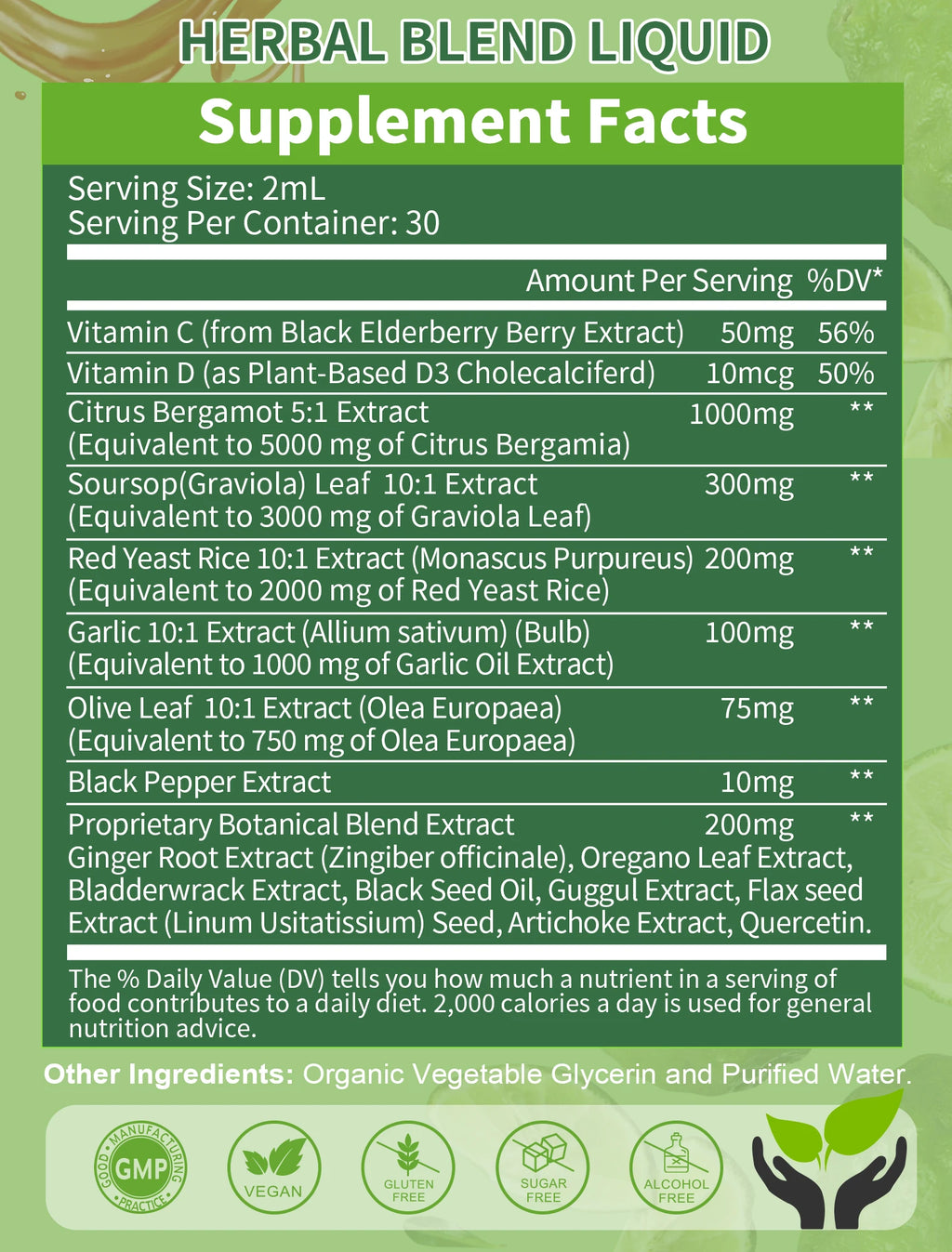 Citrus Bergamot Liquid Drops Natural Supplement