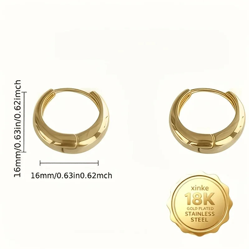 316 Stainless Steel Earrings - 18K Golden Plated - Anti-Oxidation - Hypoallergenic Elegant And Exquisite Earrings - Versatile
