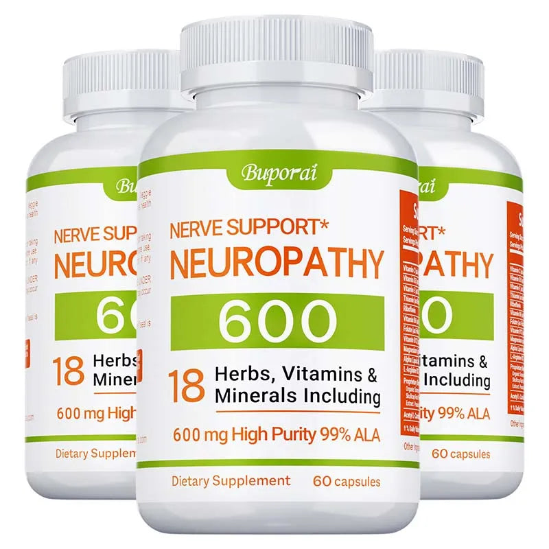 Neuropathy Support Supplement 600mg - Supports The Nervous System, Relieves Stress, Promotes Brain Function