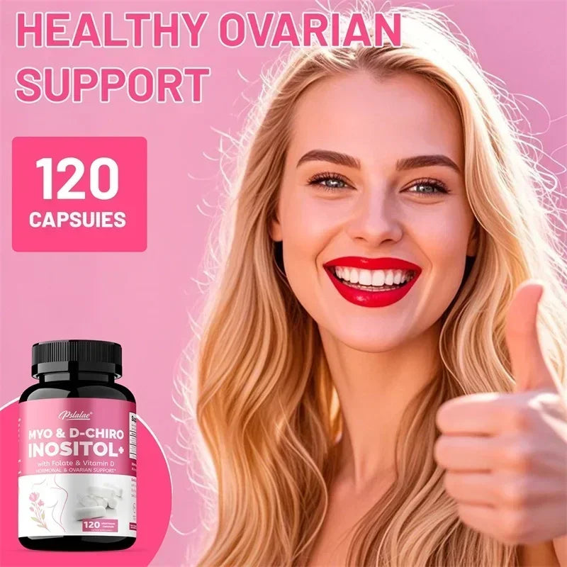 MYO & D-CHIROINOSITOL - Supports Hormone Balance, Healthy Cycles, Female Ovarian Health- 120pcs