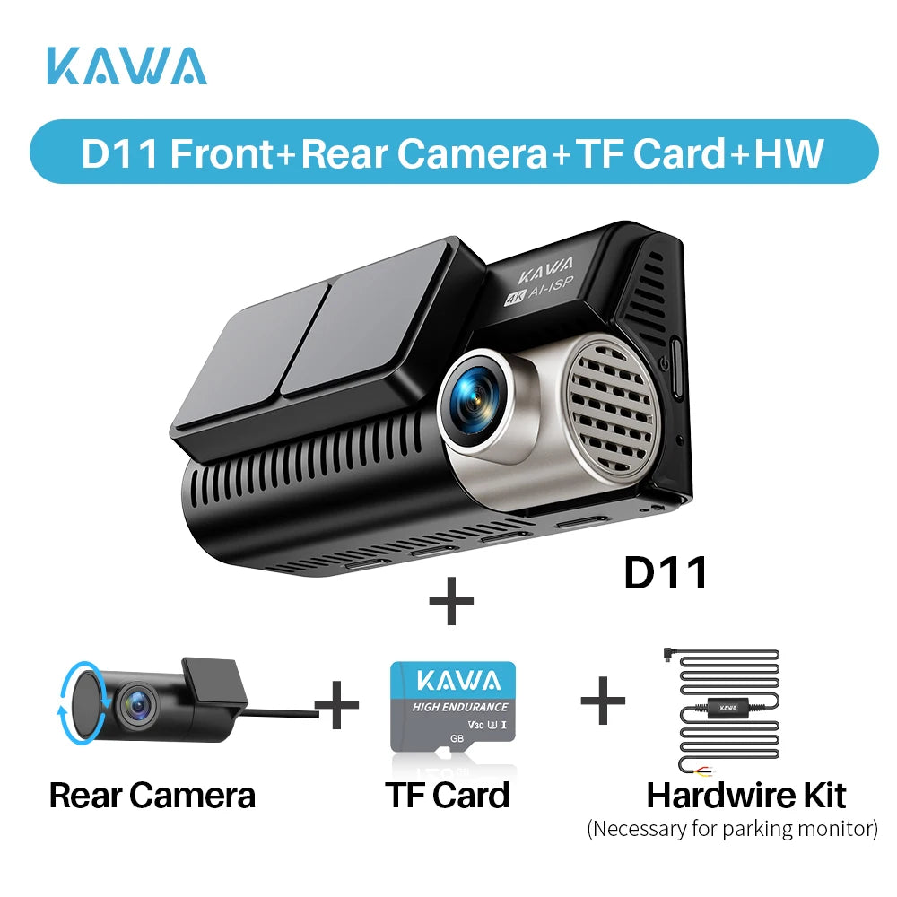 Front and Rear Dash Cam 4K WiFi Car GPS Video Recorder AI-ISP Color Night Vision Motion, Sony Starvis Dashcam