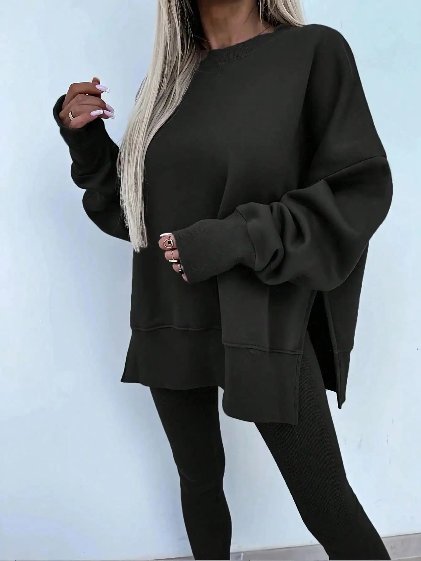 Women 2 Piece Set Casual Loose Sweatshirt And Skinny Pants Fall Outfit