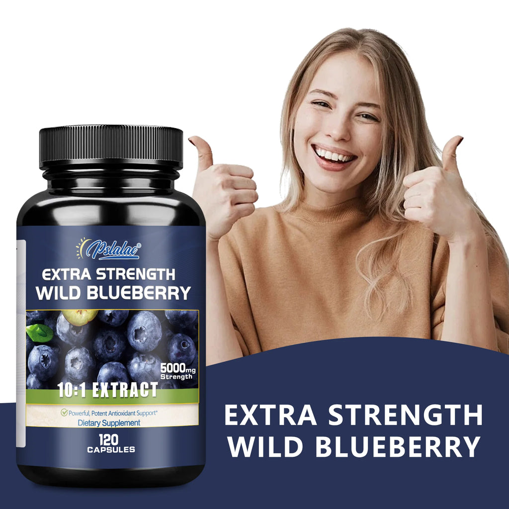 Wild Blueberry Capsules - Eyesight Improvement Eye Dry Fatigue Relief Myopia - 120 Capsules