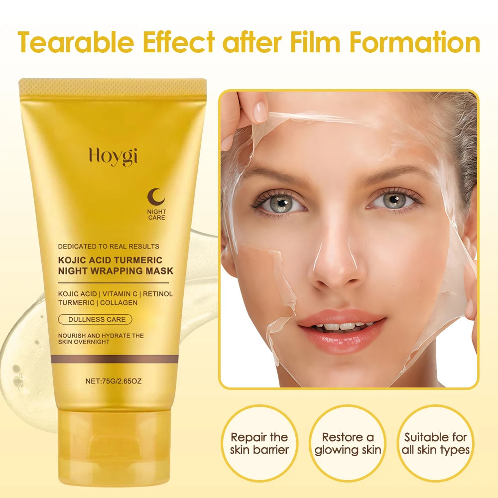 Overnight Wrapping Peel Off Mask Nourishes Hydrolyzed Collagen Glowing Skin Firmnes Skin Care