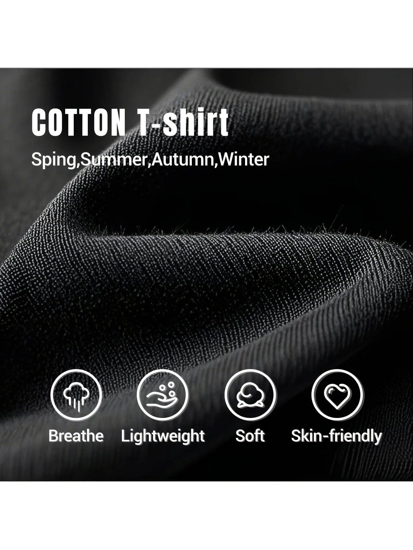 T-shirt, Black T-shirt Summer Short Sleeved Top,