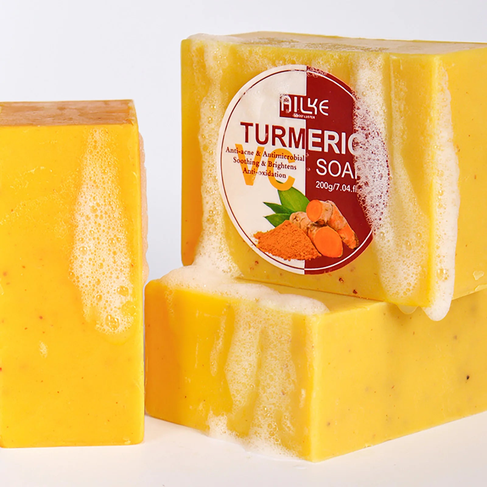 AILKE Natural Turmeric Soap for Face & Body & Hands
