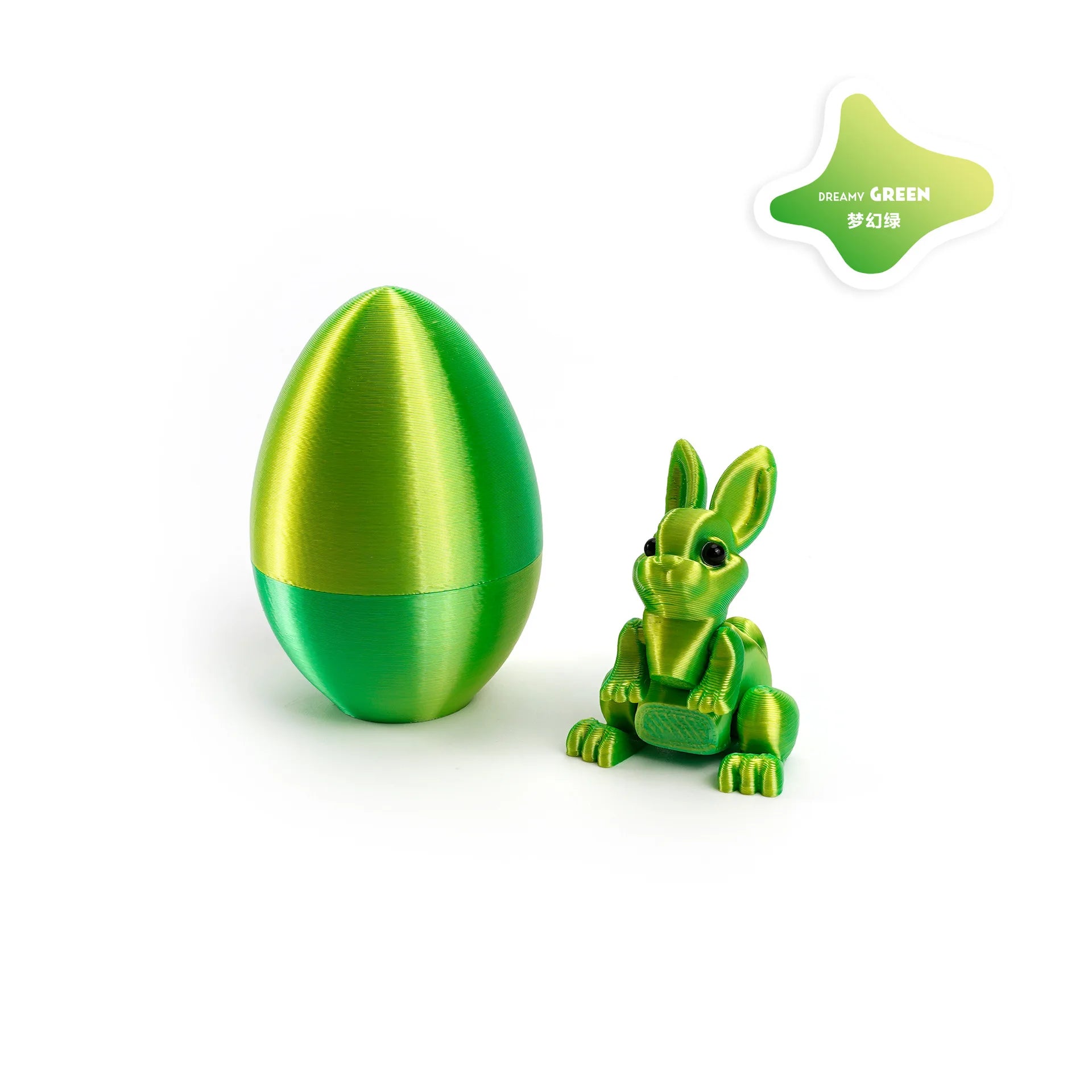 3D Printed Rabbit Eggs Ornament Animal Model Easter Rabbit Home Desktop Ornament Happy Easter Gift for Kids