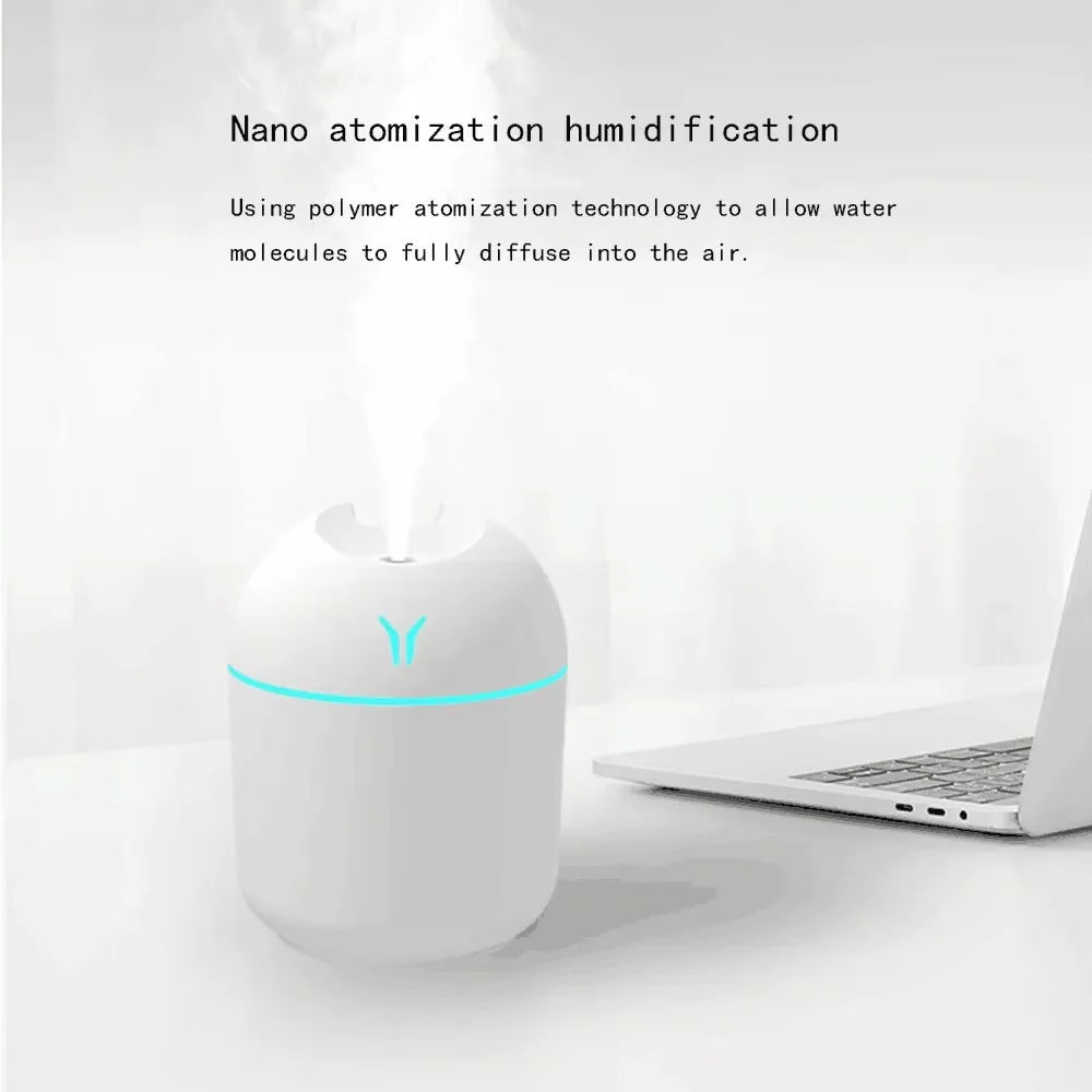 Portable USB Mini Humidifier & Essential Oil Diffuser - 2-in-1 Ultrasonic Air Vaporizer