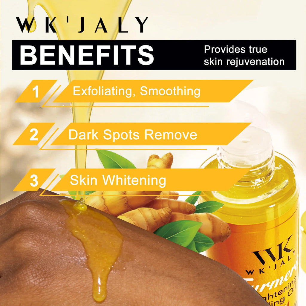 Turmeric Brightening Peeling Oil, Exfoliation, Remove Dark Spots, Whitening, For Face, Body, Hand, Feet, All Skin Types