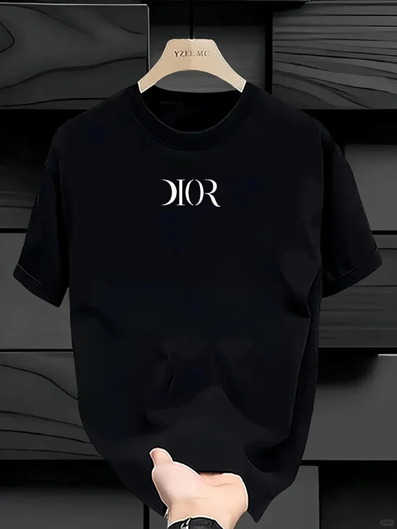 T-shirt Pure Cotton Flat Print Large Size Round Neck Short Sleeve Men's and Women's Top T-shirt