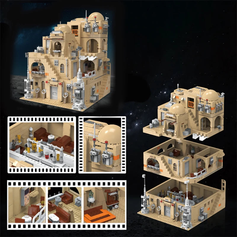 1971PCS MOC Planet Tavern Building Blocks Model Assembly Street View Bricks Toys House Building
