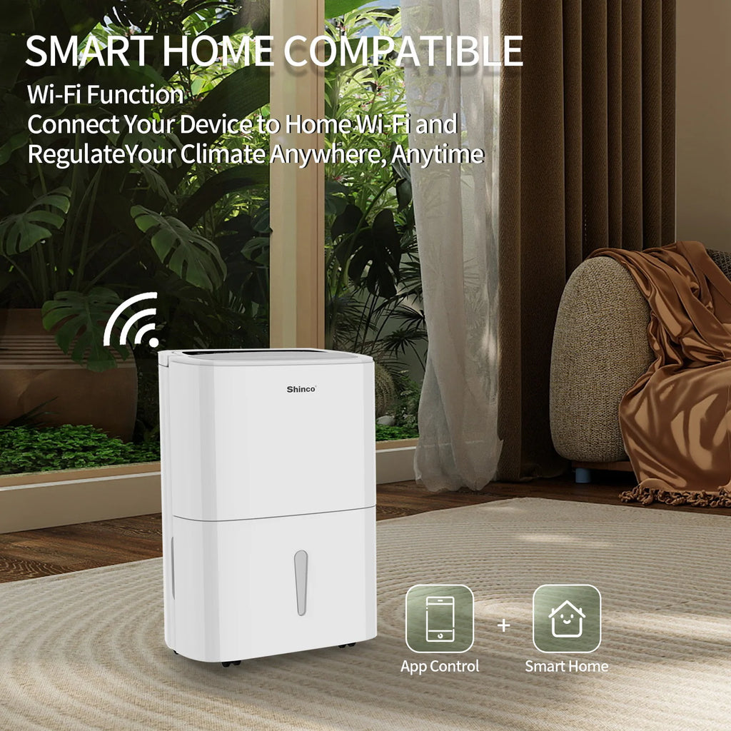 Energy Star Dehumidifier with WIFI for Large Spaces up to 7,000 Sq.Ft Built-in Pump, 1.85 Gallon Water Tank