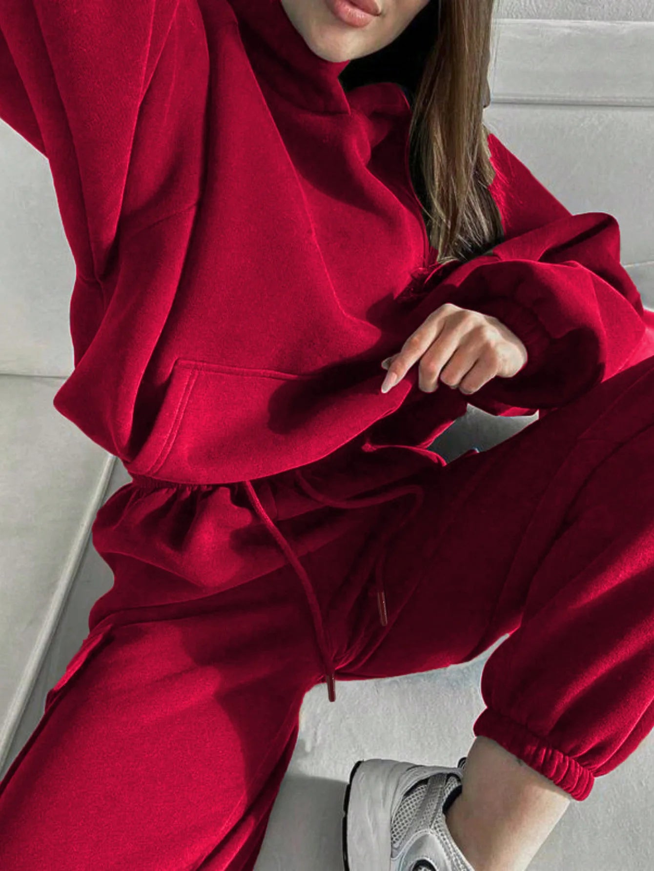 Sweatsuit Spring Outfits Women Sport Suit Zip Up Hoodie Jacket