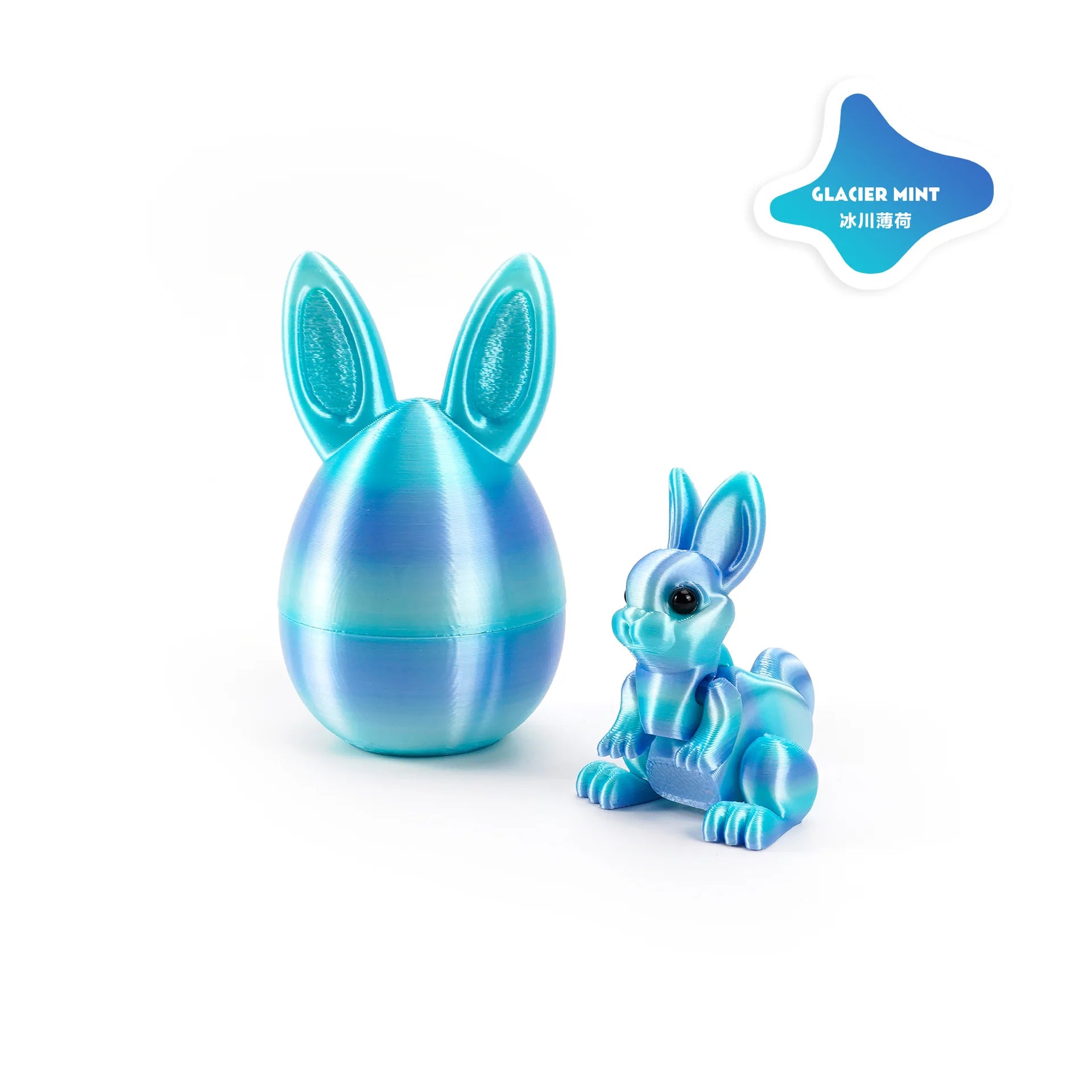 3D Printed Rabbit Eggs Ornament Animal Model Easter Rabbit Home Desktop Ornament Happy Easter Gift for Kids