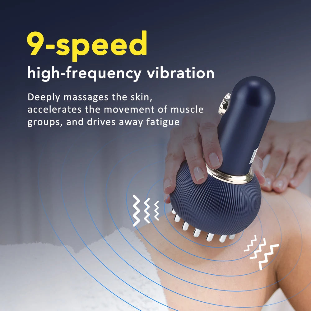 Electric Meridian Body Massage Brush Lymphatic Drainage Microcurrent Anti Cellulite Physiotherapy Apparatus