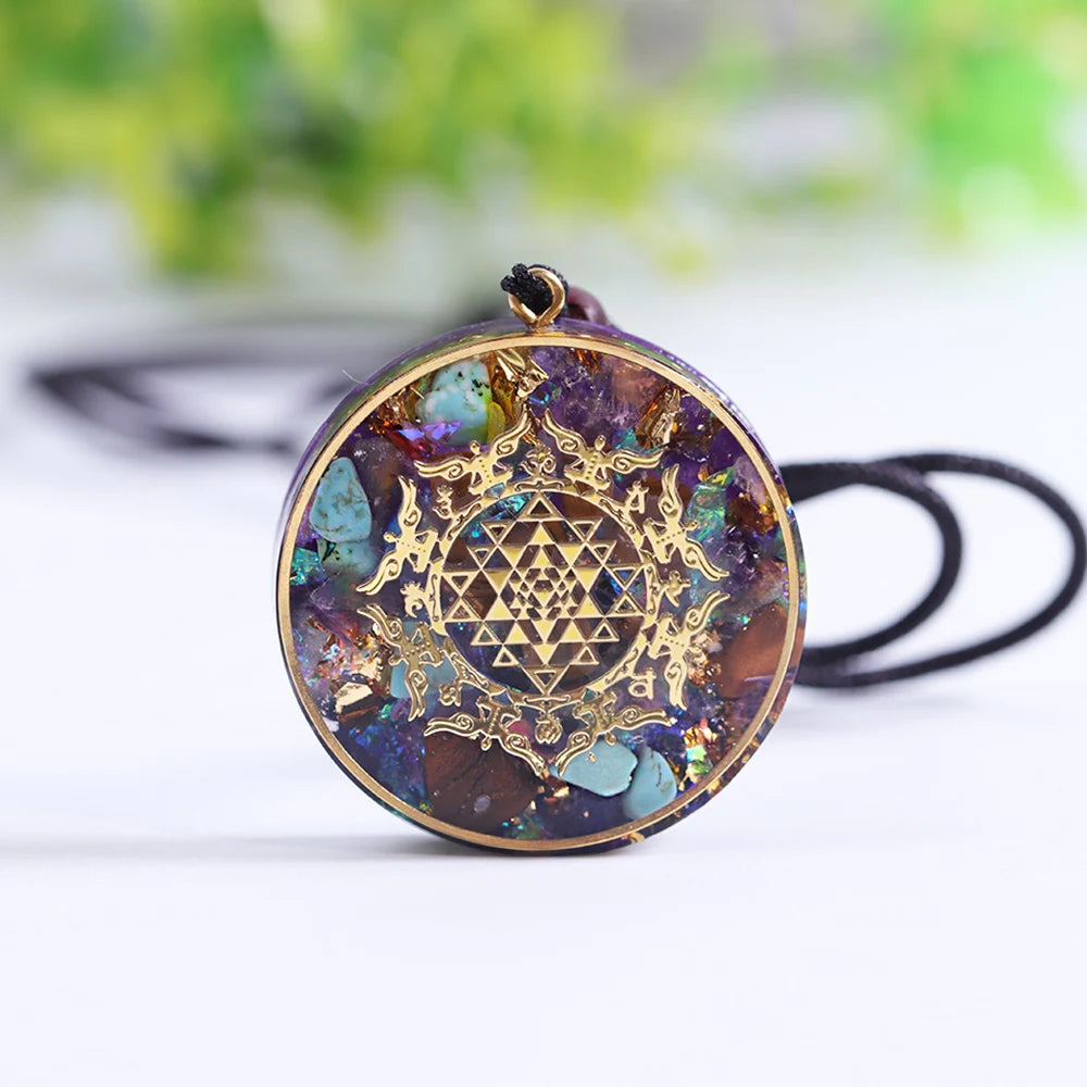 Orgonite Pendant Malachite Energy Necklace