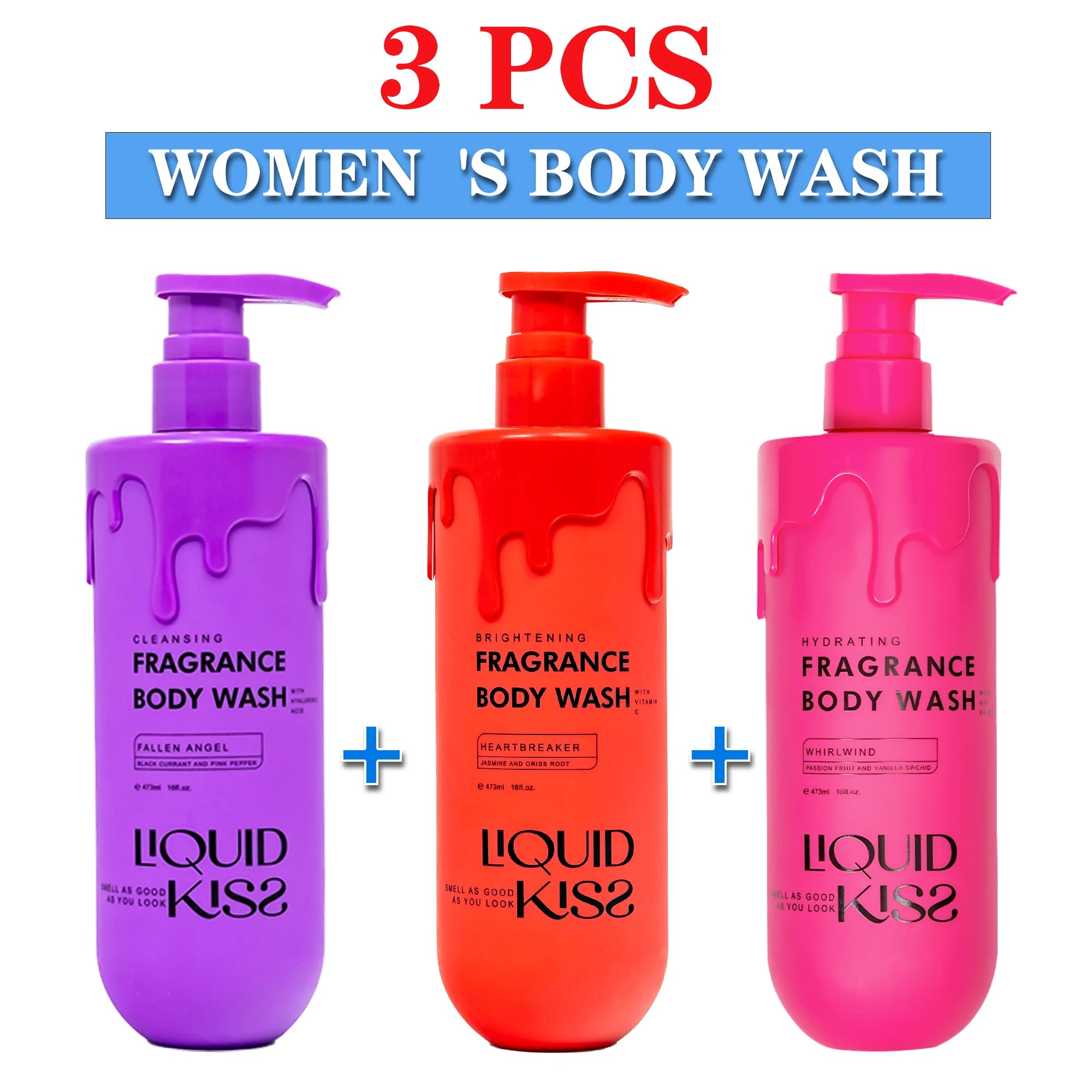 Body Wash for Women 3 -16 Oz Oat Etract Vitamin C Hyaluronic Acid  Moisturizing Shower Deep Moisture