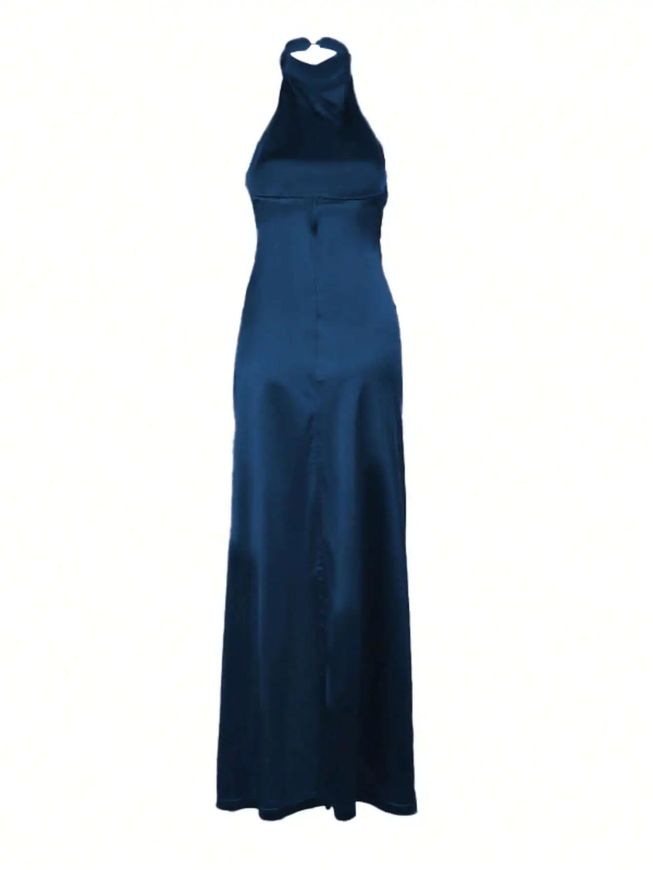 Sleeveless Halter High Neck Slit Floor Length Cocktail Dress