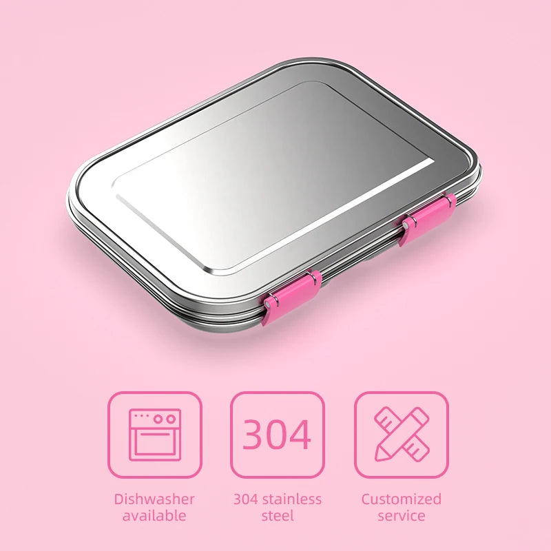 Stainless Steel Leakproof Bento Lunch Box, Sandwich Friendly, Food Safe, Compact, Perfect for Kids Lunch, Adult Lunch