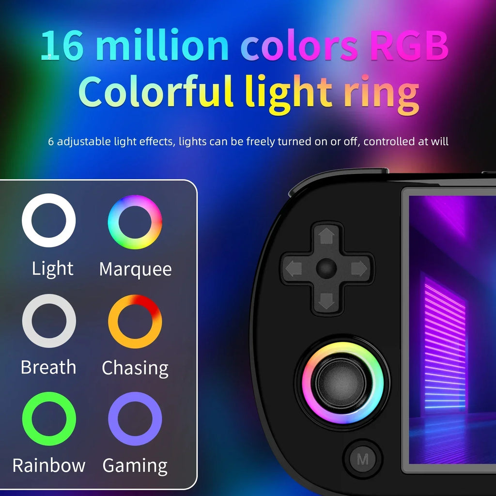 Handheld Game Console 4'' Screen Linux System Joystick Lighting Effect