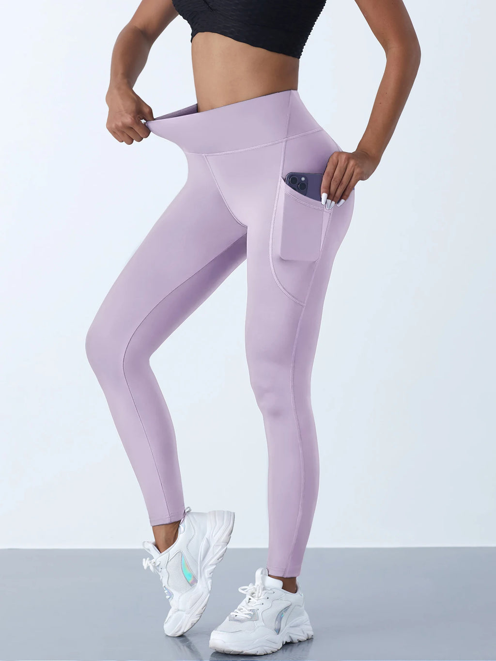 New High Waist Women's Leggings Stretch Yoga Pants Tights With Pockets Push Up Fitness