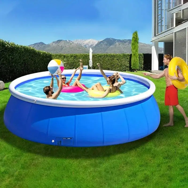 Inflatable Swimming Pool - 366x76 Butterfly Design Coil Mesh Pool for Outdoor Fun and Relaxation