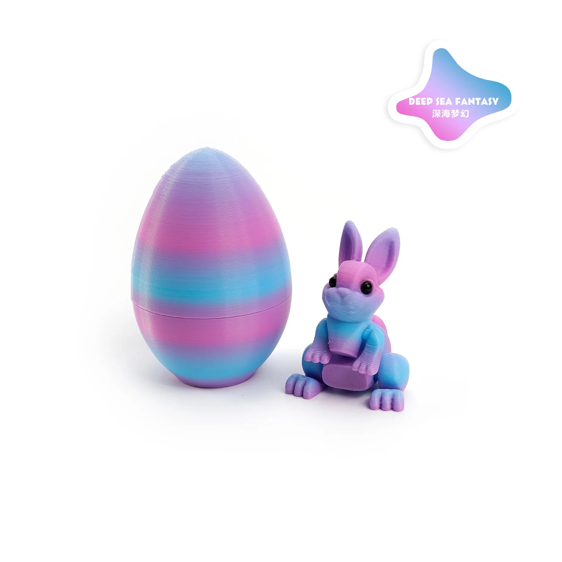 3D Printed Rabbit Eggs Ornament Animal Model Easter Rabbit Home Desktop Ornament Happy Easter Gift for Kids