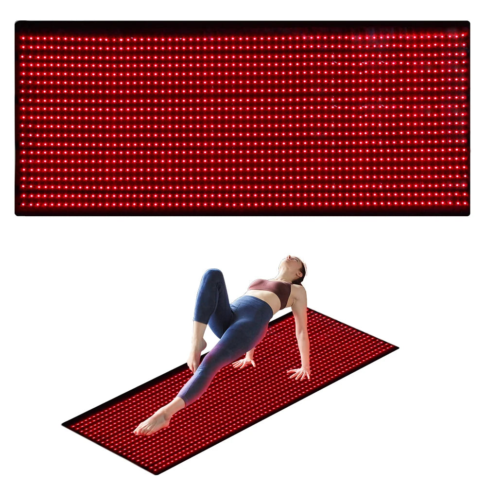 Full Body Red Light Mat 71x31inch Large Infrared LEDs Blanket 1280 660nm 850nm for Pain Relief Wellness