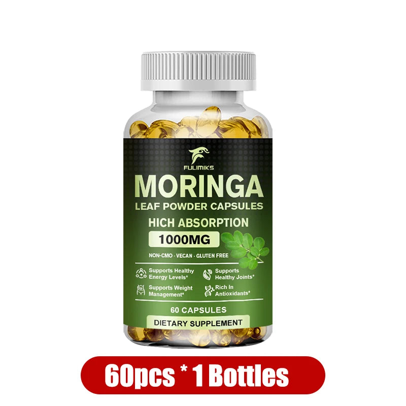 Pure Moringa Leaf Powder Supplement Energy, Metabolism and Immune Support,Weight Management, Non-GMO