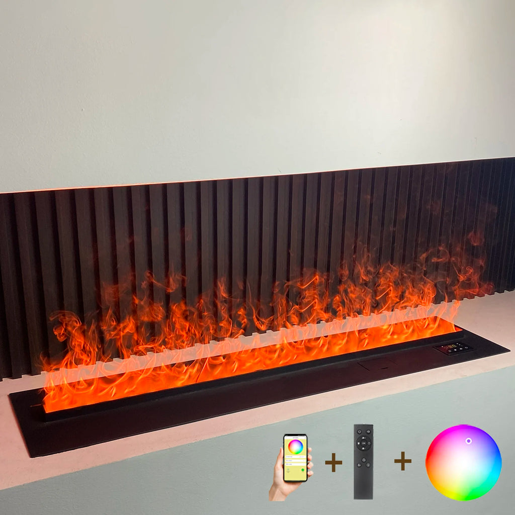 Electric Fireplace 3D Water Vapor Fireplace Local Stock USA Atomized Recessed Steam Fireplace w/Remote Control Timer