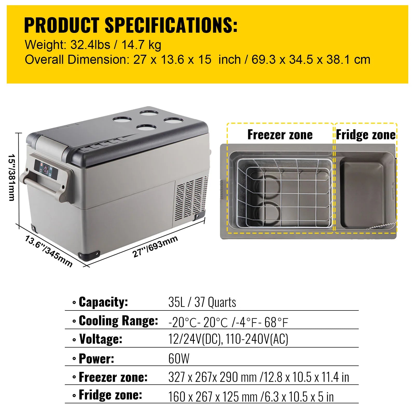 20L 22L 35L 45L 55L Car Refrigerator Mini Fridge Freezer Portable Compressor Cooler DC 110-240V Ice Box for Camping