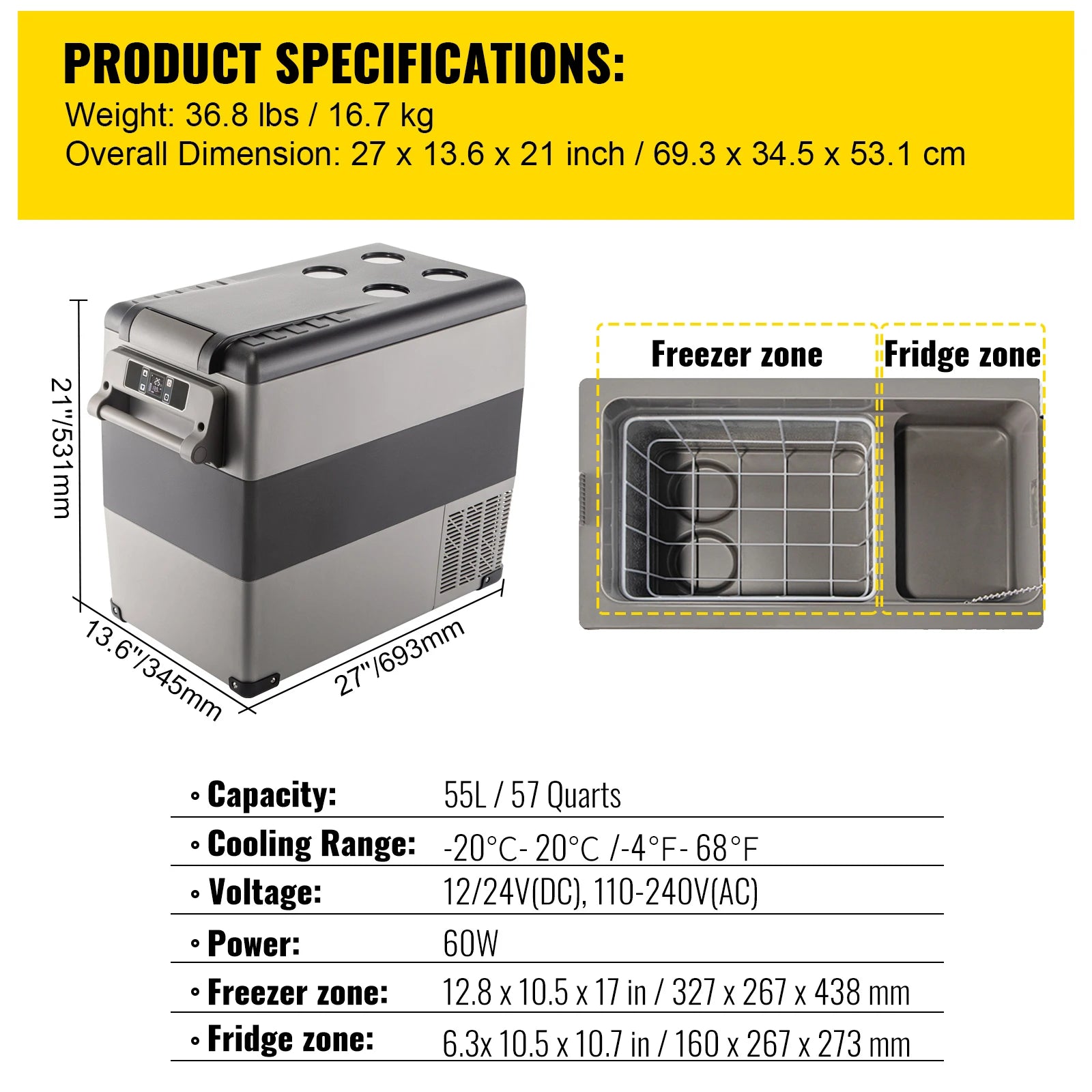 20L 22L 35L 45L 55L Car Refrigerator Mini Fridge Freezer Portable Compressor Cooler DC 110-240V Ice Box for Camping