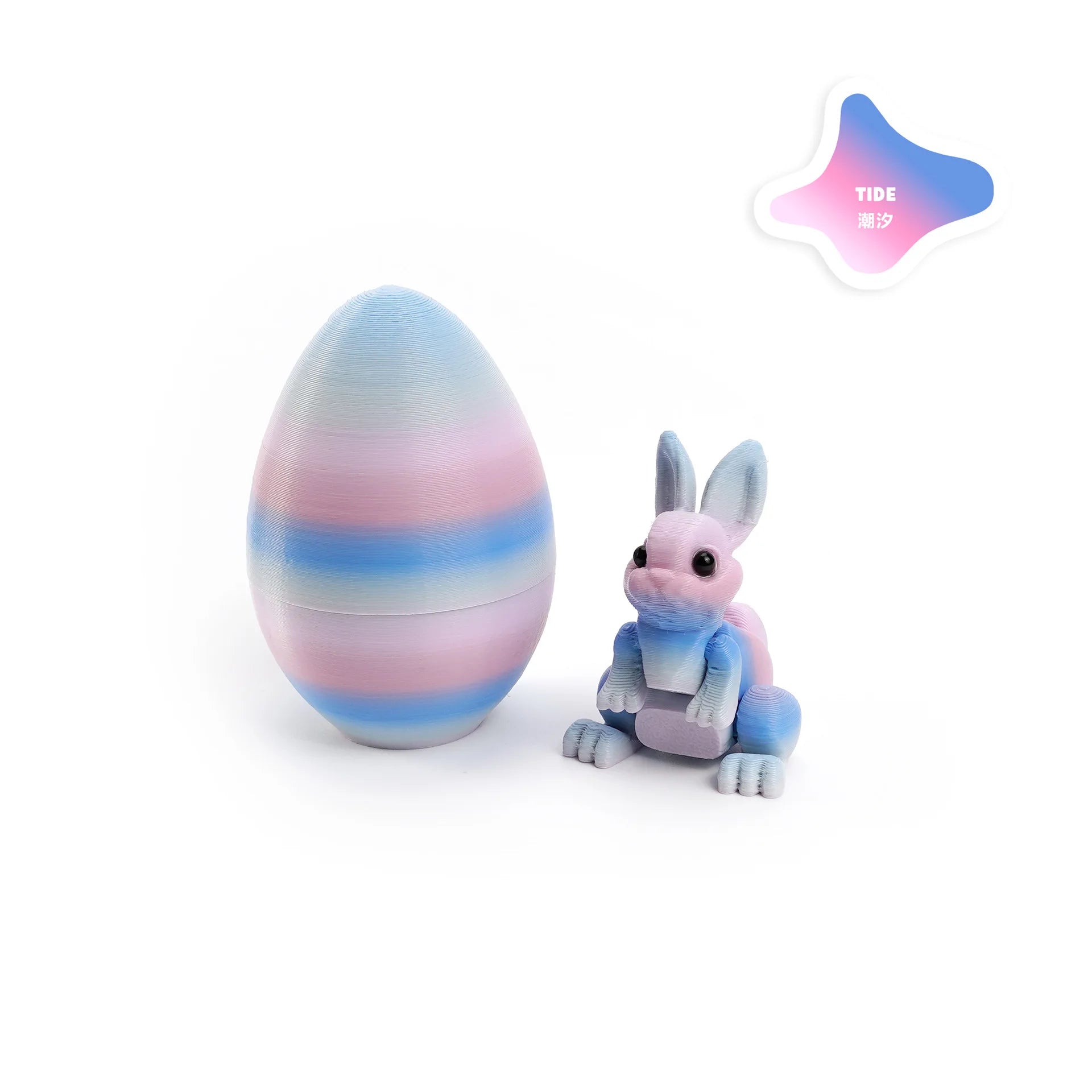 3D Printed Rabbit Eggs Ornament Animal Model Easter Rabbit Home Desktop Ornament Happy Easter Gift for Kids